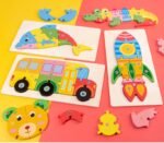 Children's wooden three-dimensional jigsaw puzzle