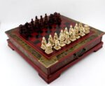 Professional International Chess Game Version Wooden Chess Classic Standard Folding Antique Terracotta Chess Board Game Qenueson - Image 8