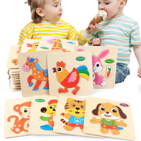 Wooden 3D Jigsaw Puzzle Board For Children