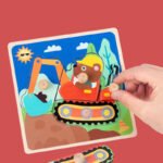 Children Jigsaw Puzzle Grasping Exercise Wooden Toy - Image 3