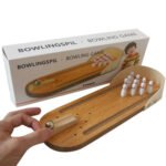 Mini Bowling Board Game Wooden Children's Educational Toys - Image 3