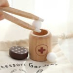 Children's Solid Wood Play House Simulation Doctor Nurse Stethoscope Toy Suit - Image 2